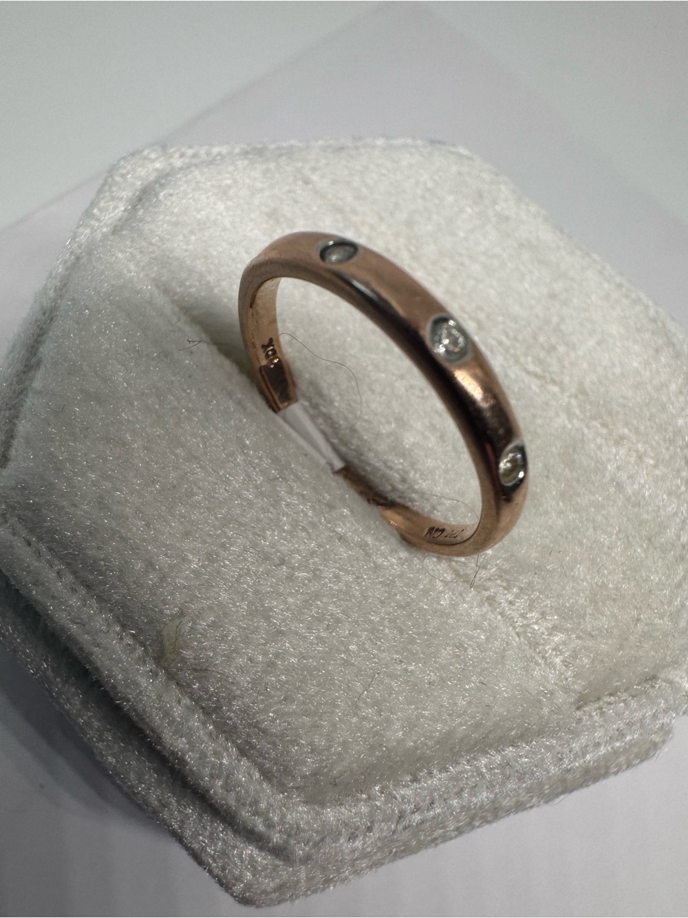 Vintage 10K 417 Solid Rose Gold Diamond Ring | Natural Diamond | Size 6 - Picture 7 of 15